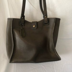 Coach olive Leather tote bag
